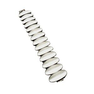 Vintage 60s Willy Winaess For David Anderson Norway Sterling Guilloche Bracelet
